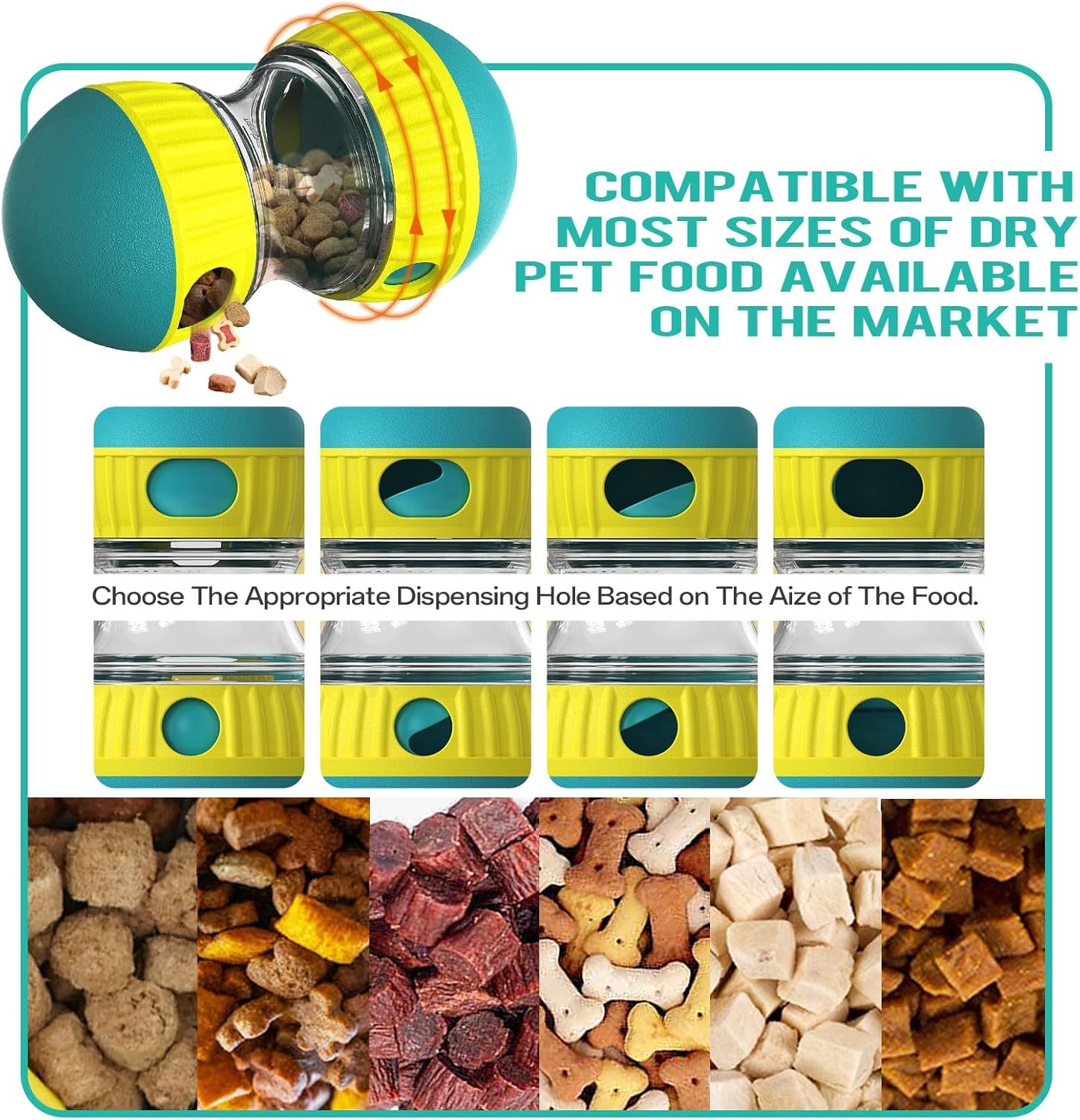 RolliTreat™ Interactive Rolling Slow Feeder Dog Toy