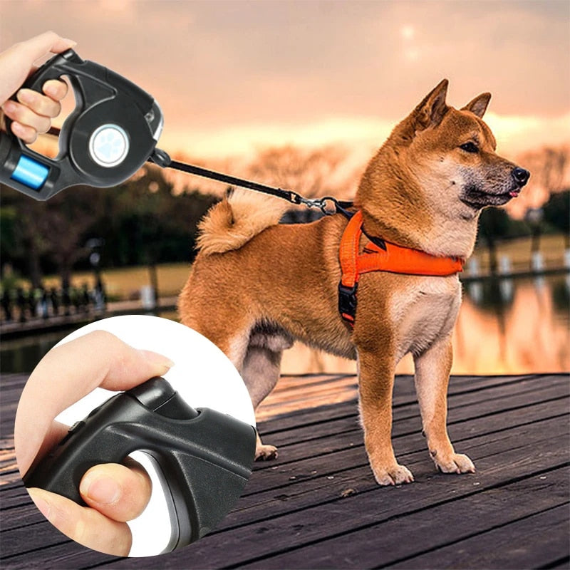 GlowWalk™ LED Retractable Dog Leash