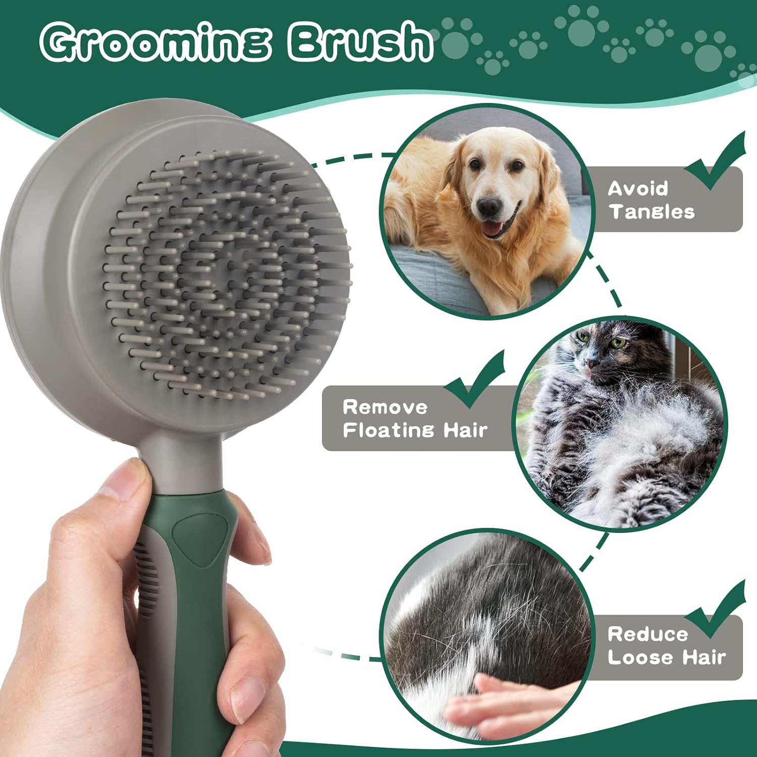 GroomMate™ Self-Cleaning Pet Hair Brush