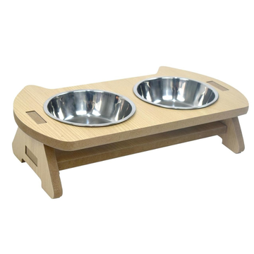 PawNook™ Wooden Double Pet Feeder