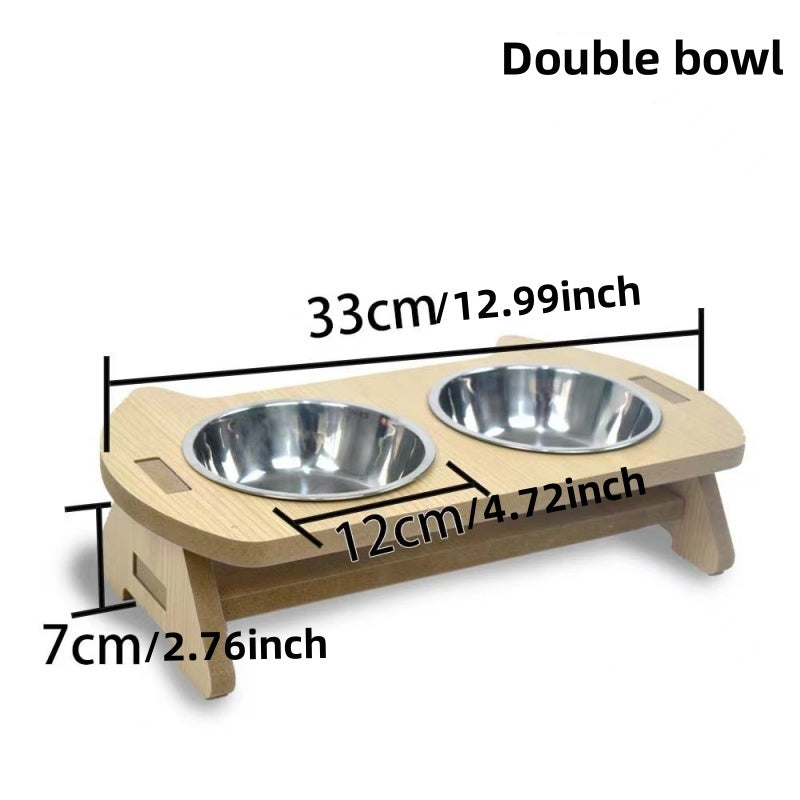 PawNook™ Wooden Double Pet Feeder
