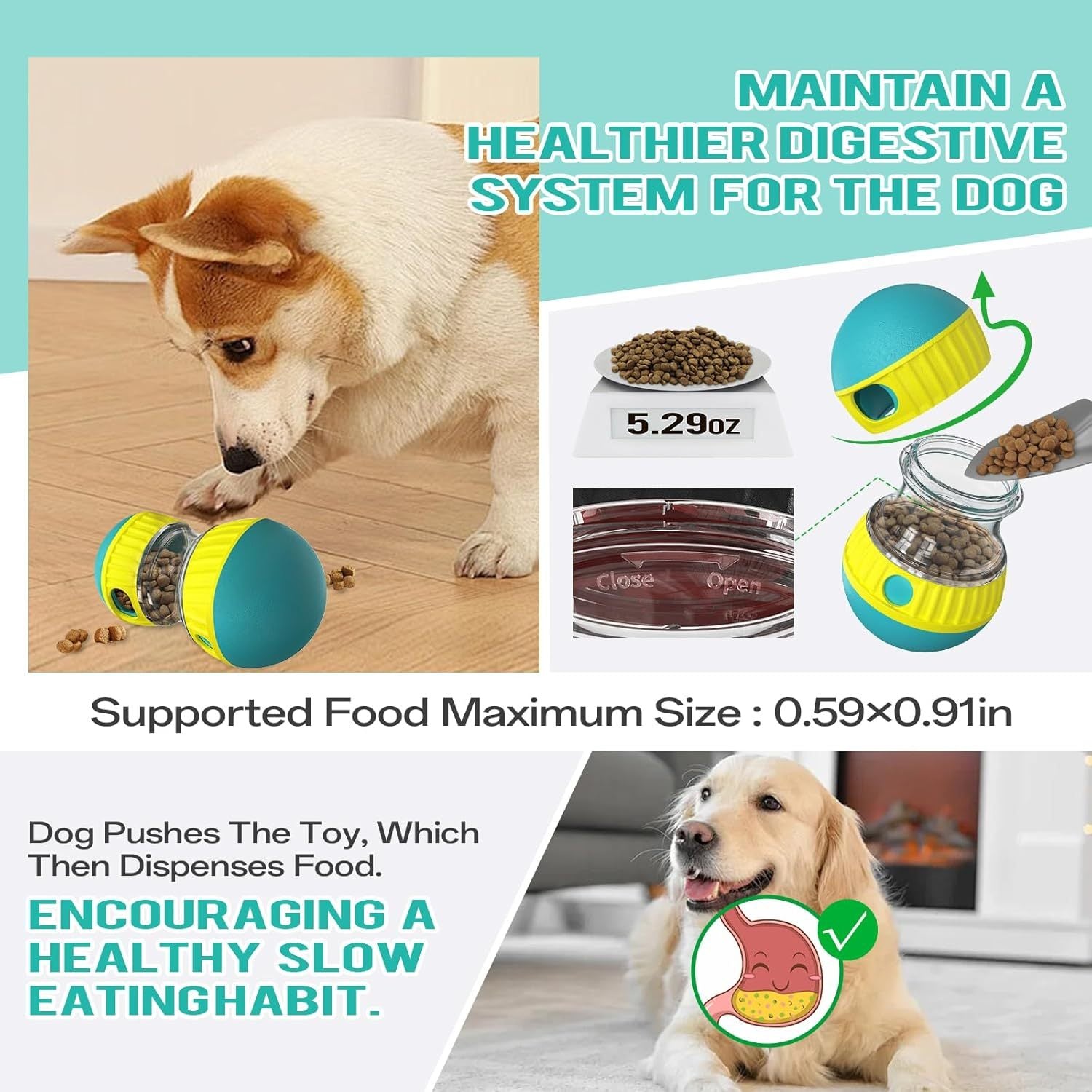 RolliTreat™ Interactive Rolling Slow Feeder Dog Toy